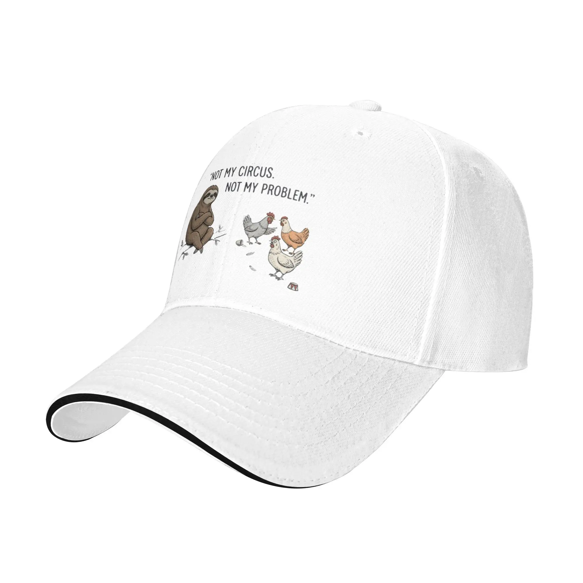 Not My Circus Sloth Chicken Chaos Gift For Children Men Women A Baseball Cap Hat