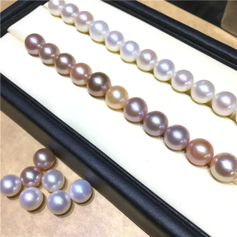 Natural freshwater pearls High quality AAAA grade semi-hole round no beads Beads made DIY necklace Earrings Jewelry accessories