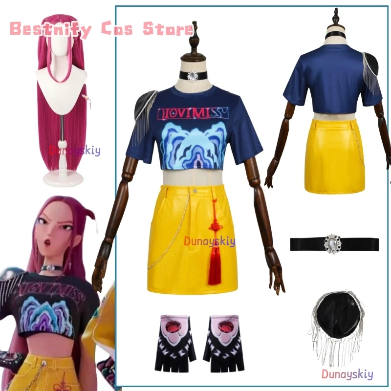 

Kpop Demon Hunters Mira Cosplay Costume Suits Huntrix K Pop Demon Hunters Top Skirt Sets 케이팝데몬헌터스 Women Halloween Party Roleplay