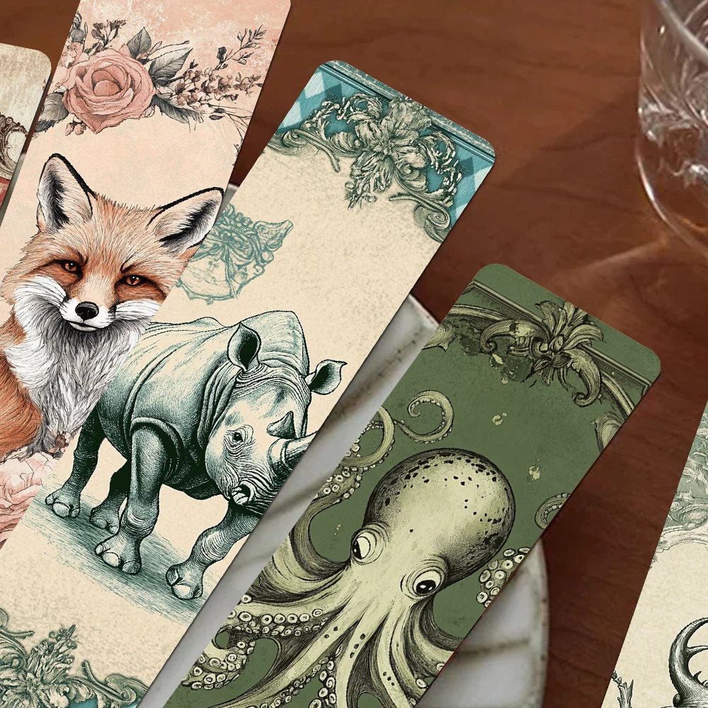 30 قطعة الإشارات المرجعية للحيوانات الكلاسيكية خمر صفحات القراءة الكتب المسمى لوازم ثابتة DIY بها بنفسك المرجعية الجمالية هدايا الطلاب