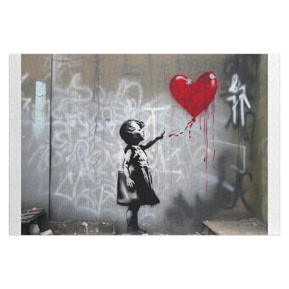 

bansky street love girl Jigsaw Puzzle Customized Photo Baby Wooden Game Children Puzzle