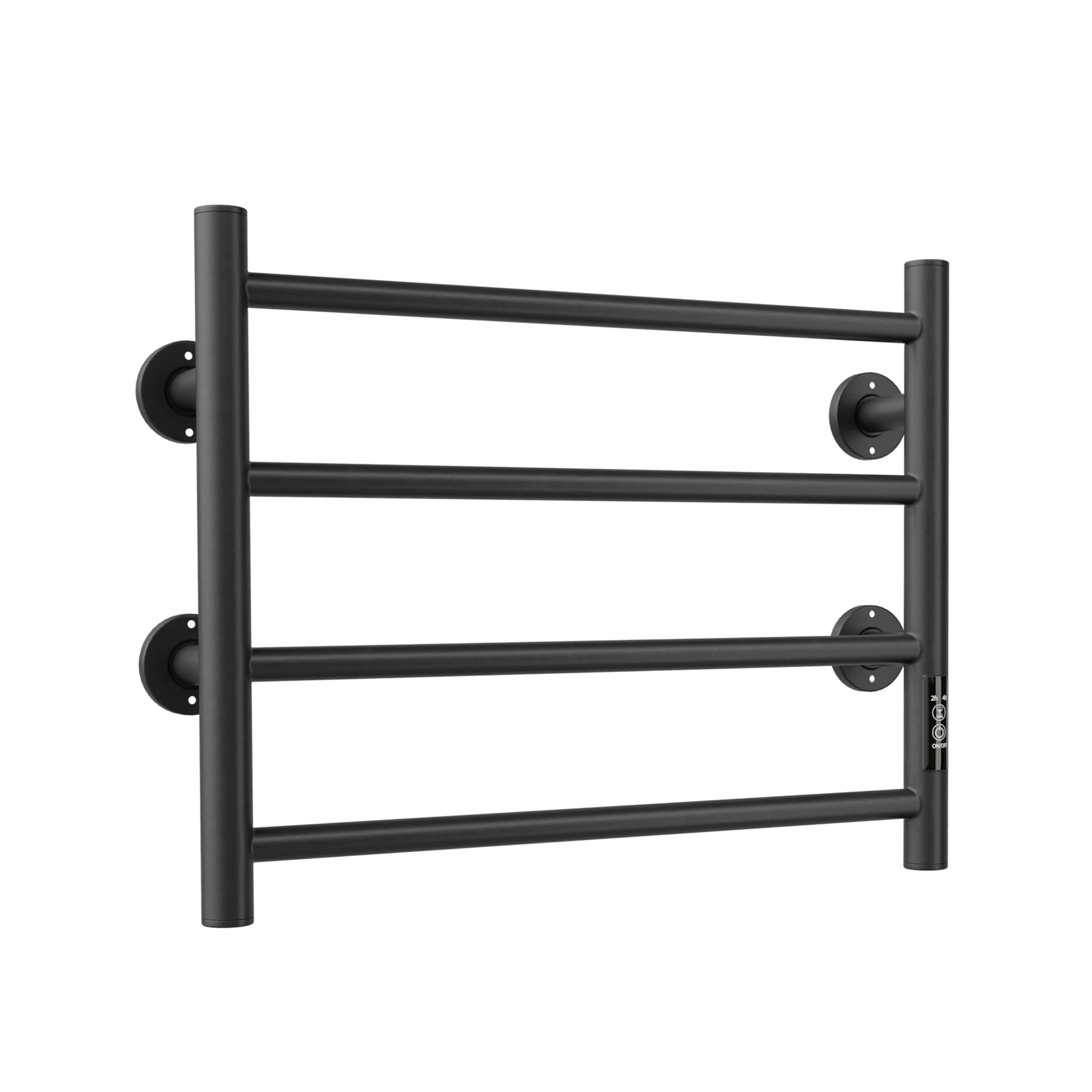 Heated Towel Rack, 4-Bar Electric Towel Warmer Rack For Bathroom, Metal Wall Mounted Towel Warmer With Built-in Timer