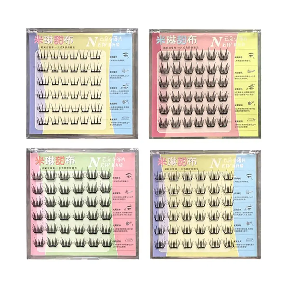 6줄 36개 인조 속눈썹, 접착제 없이 사용, 3D 컬링, 눈 확대, DIY 속눈썹 연장, 재사용 가능, 자연스러운 눈매 연출 도구