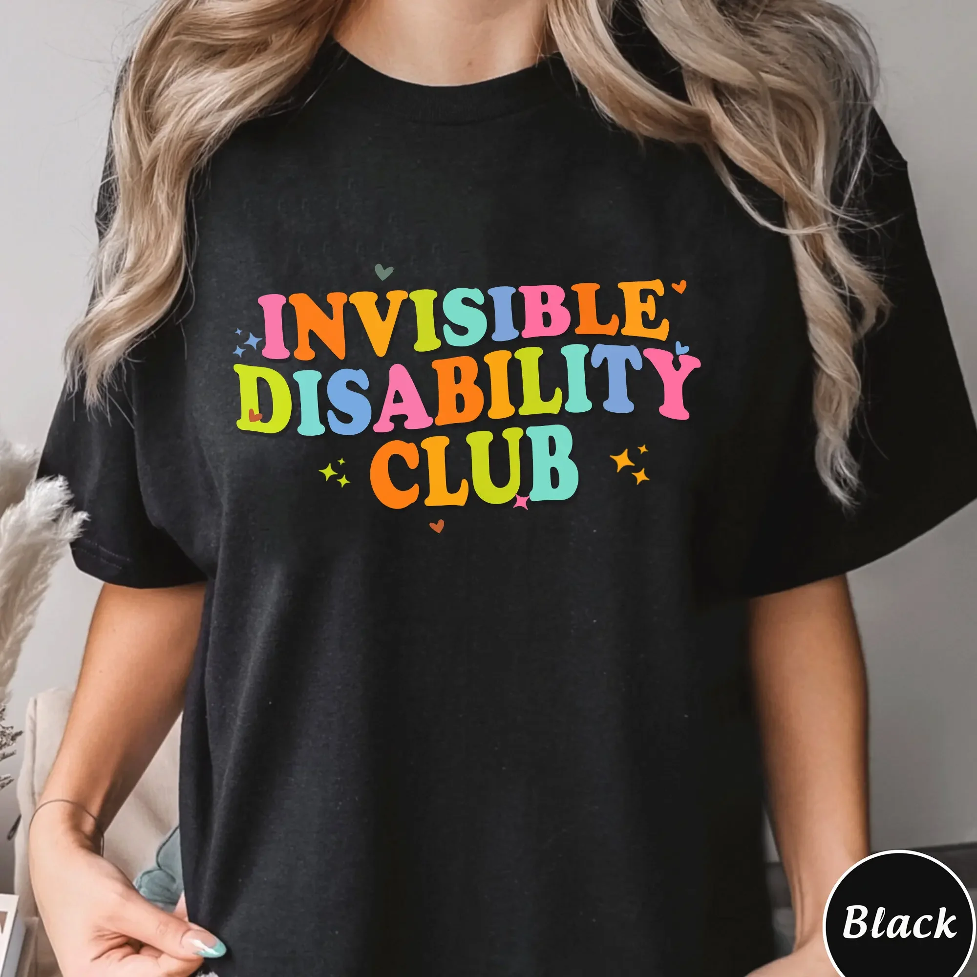 Invisible Disability Club T Shirt Awareness Spoonie Chronic Pain Sweat Medical Awarenes