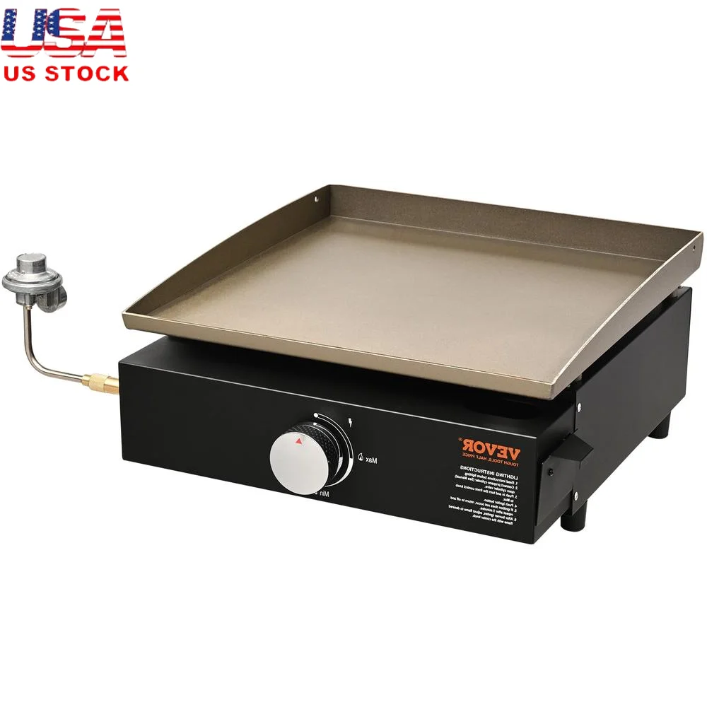 

Commercial Gas Griddle Multifunctional Flat Top Grill Portable Hot Plate Outdoor Cooking ETL Certified Non-Stick Heavy Duty