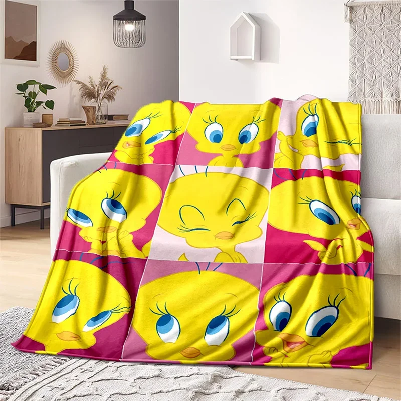 lovely yellow bird blanket soft thin sofa bed sheet Cartoon T-TweetyBird all seasons Children's blanket office thermal blanket