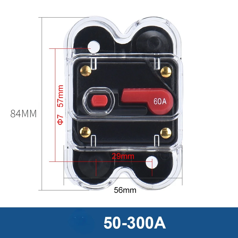 12V 24V DC Protection Circuit Breaker 30A 40A 50A 60A 80A 100A 150A 200A 250A 300A Auto Audio Fuse Holder for Solar Power