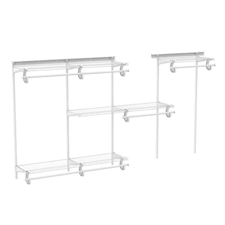 

ShelfTrack Wire Closet Organizer System, Adjustable from Ft., with Shelves, Clothes Rods, Hardware, Durable Steel