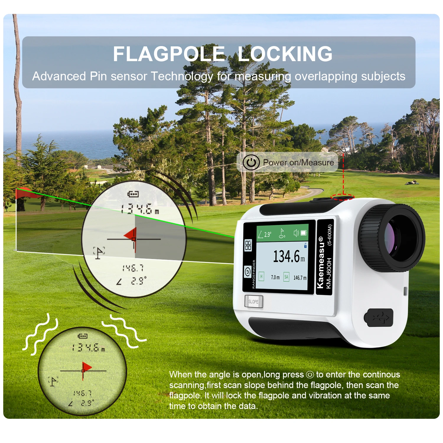 Nohawk 600M 1000Y Golf Laser Rangefinder for Hunting Range Finder With Slope Compensation for Golfer Monoculars Distance Meter