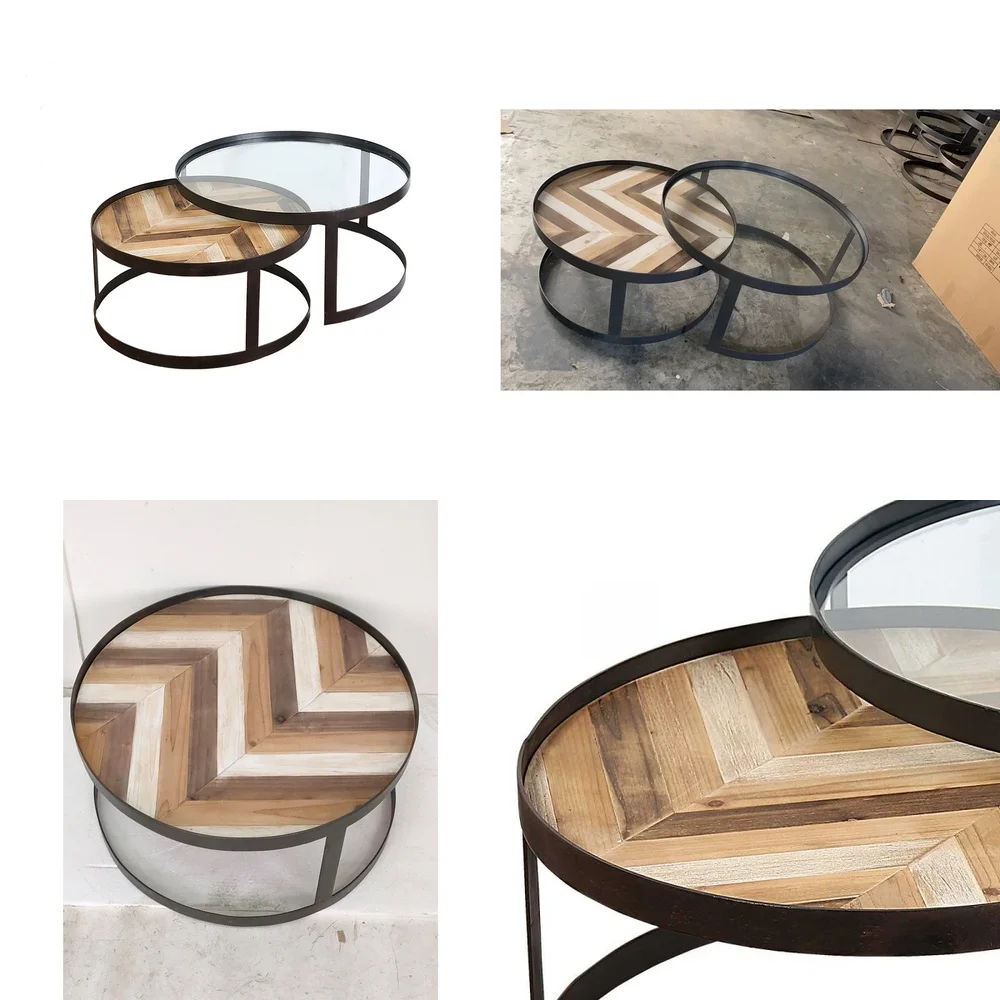 Retro Simple Sofa for Living Room Home Integrated Combination Coffee Table for Small Apartment Bed and Breakfast Rental House