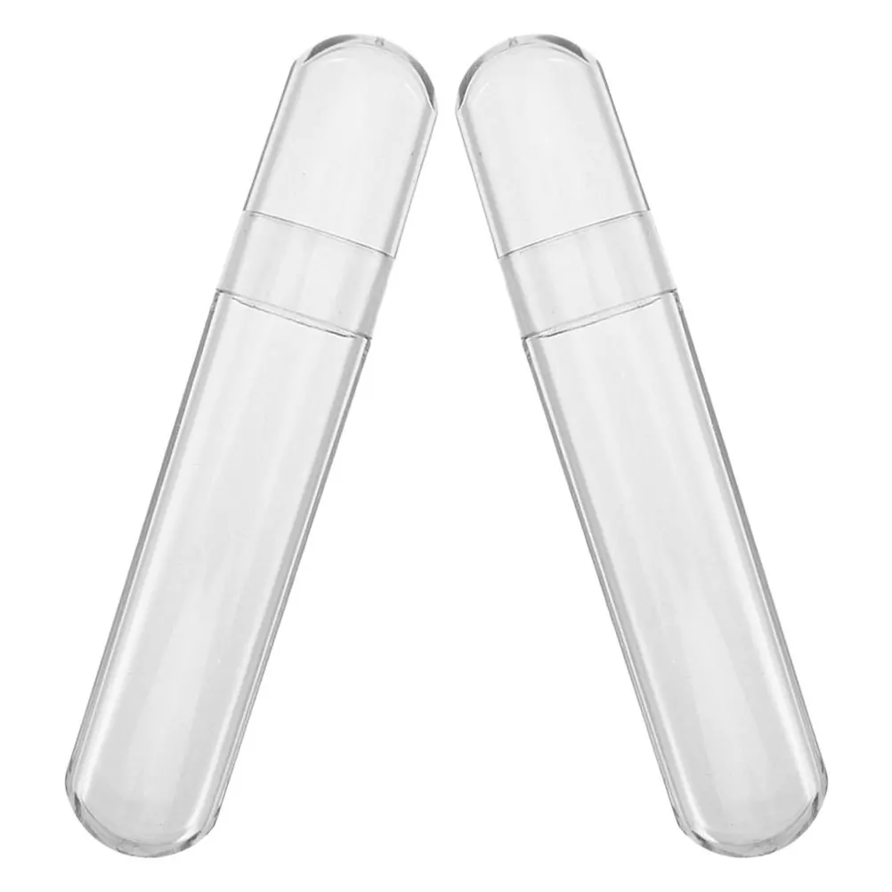 

2pcs Tweezer Case: Transparent Oval Lash Tweezer Storage Box For Eyelash Extensions Plastic Organizer Holder Travel Container