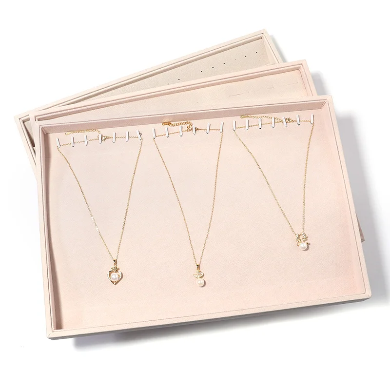 

1 pc Jewelry Display Box Velvet Jewelry Box Jewelry Holder Portable Case Organizator Tray For Necklace Ring Bracelet Storage Box