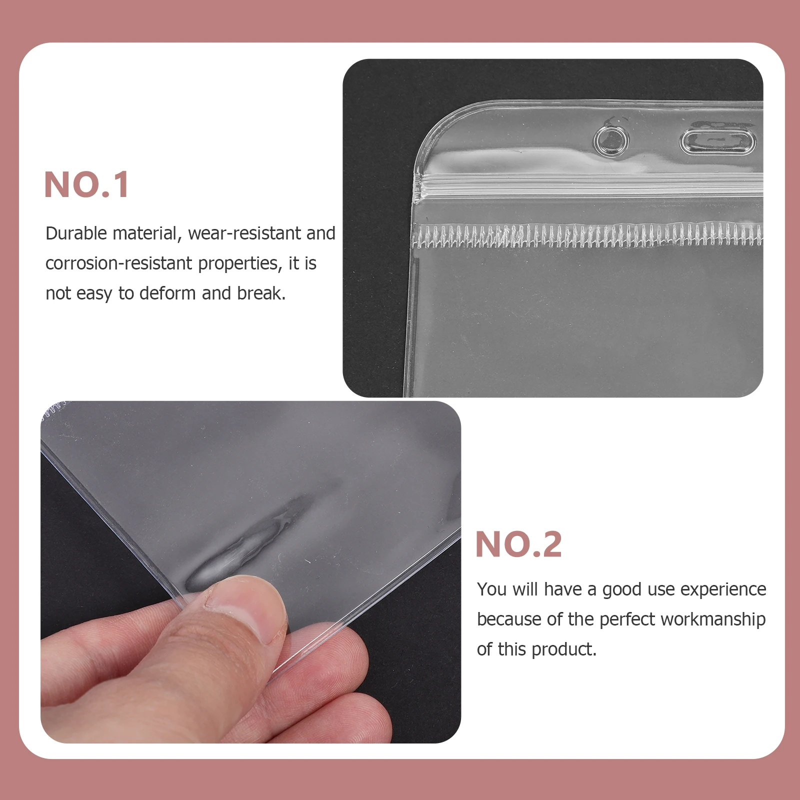 

50pcs Waterproof Pvc Id Card Holder Clear Badge Protector For Credit Cards Id Cards Portable Lightweight