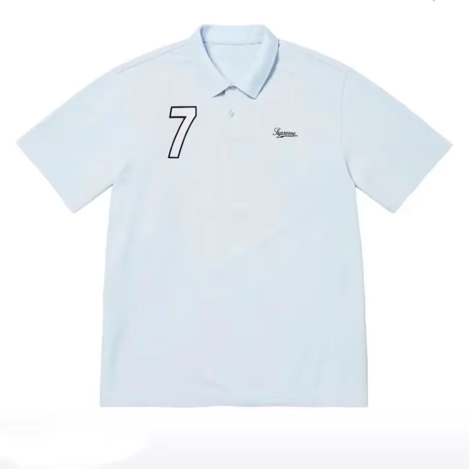 

Vuu American Retro Embroidered Number 7 Loose Short Sleeve Shirt Cotton Men's T-shirt Breathable Comfortable Cleanfit Style