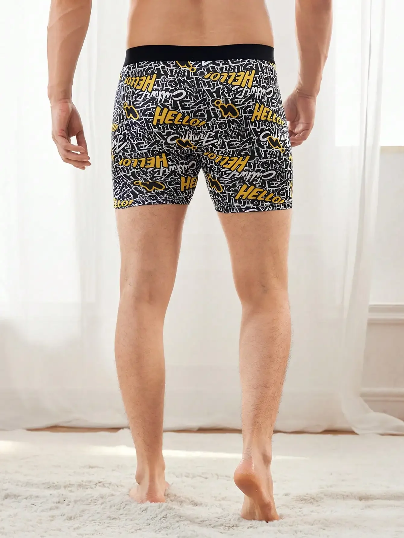 

3 шт. мужских боксеров с принтом и эластичной резинкой на талии