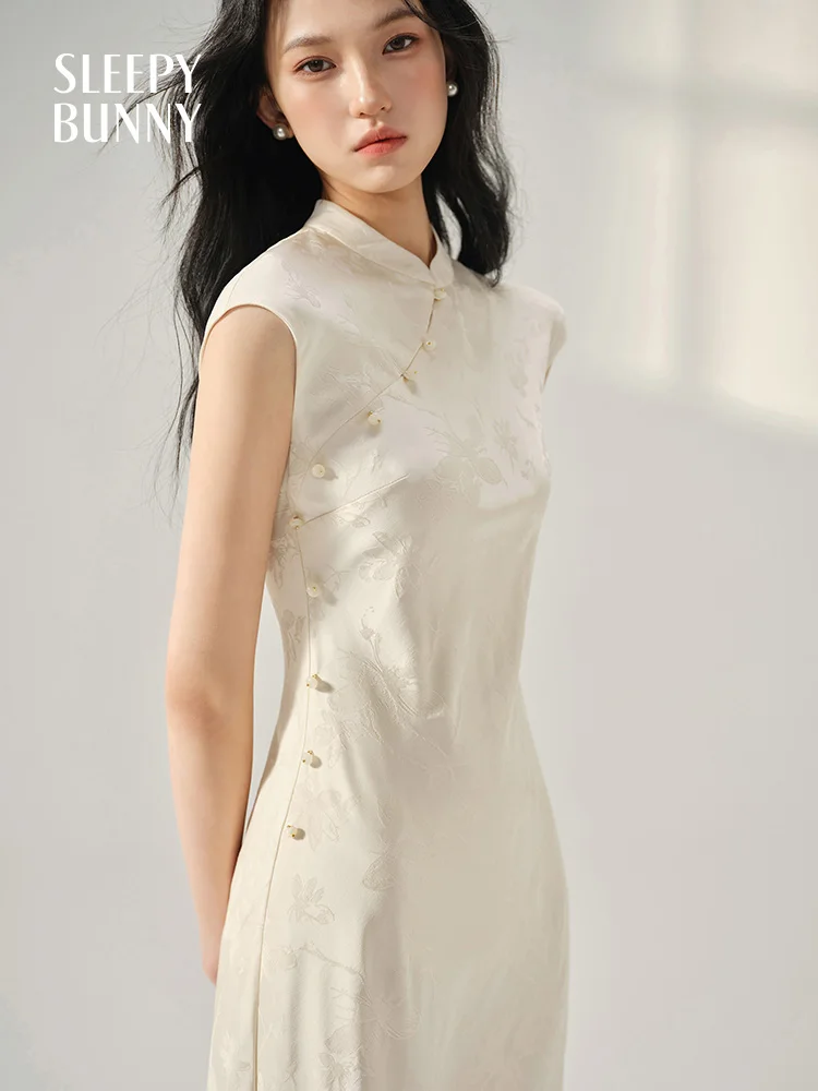 Elegant Jacquard Cheongsam Dress for Women Summer Slim Fit Mandarin Collar Qipao Style Midi Dress Vintage Chinese Style Outfit - AliExpress 200000345 Elegant Jacquard Cheongsam Dress for Women Summer Slim Fit Mandarin Collar Qipao Style Midi Dress Vintage Chinese Style Outfit - AliExpress 200000345