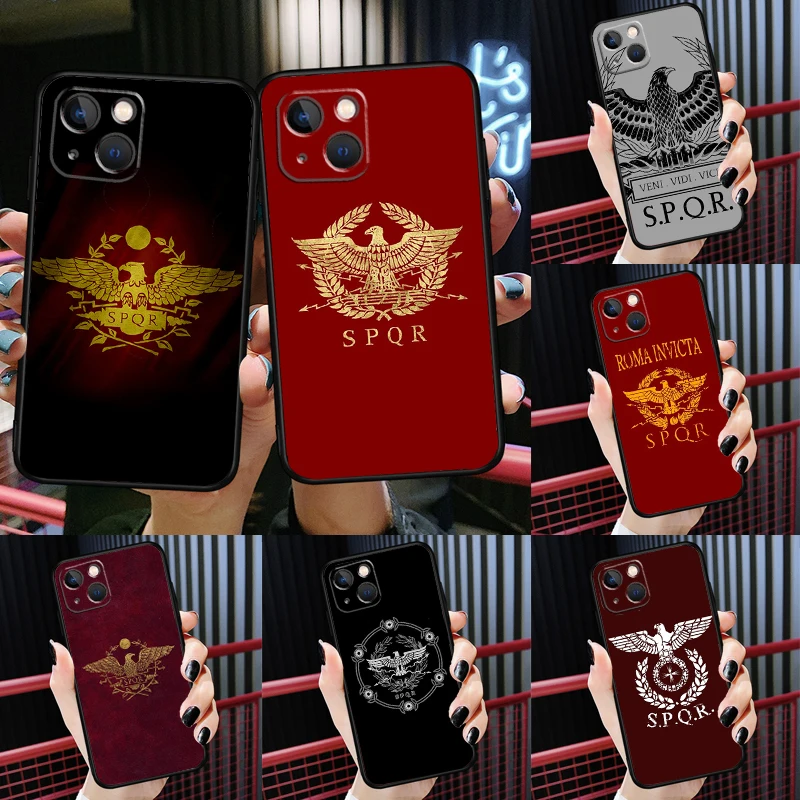 SPQR Roman Imperial Legion Phone Case For iPhone 15 13 11 12 14 Pro Max XS Plus X XR 12 13 Mini Soft Cover