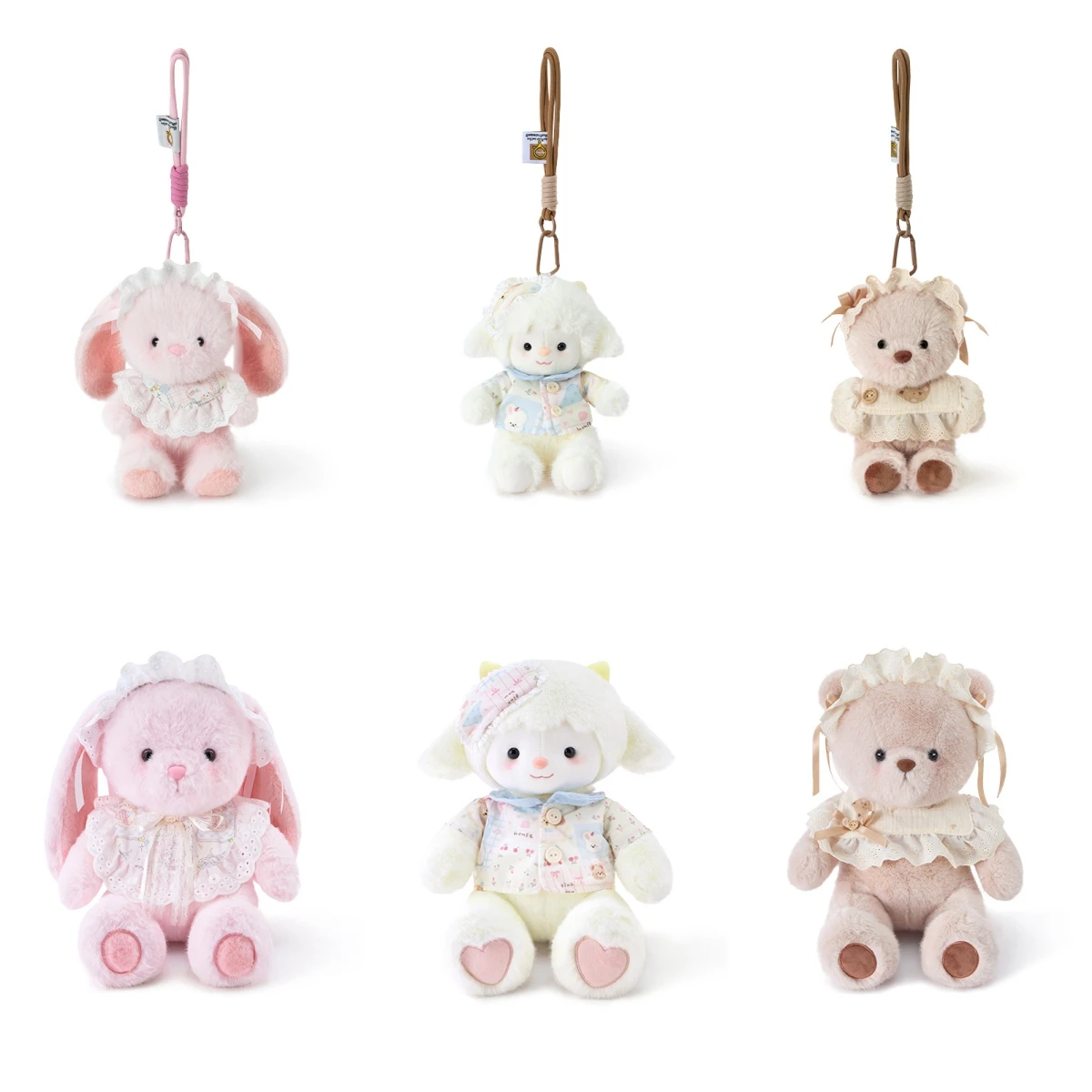 

Мультфильм аниме медведь кролик ягненок игрушки кулон милая овца плюшевая подушка животное кукла детский брелок ручной работы куклы подарки на день рождения