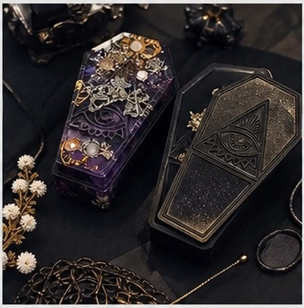 Coffin Shape Storage Box Mold Halloween DIY Crystal Epoxy Mould Strong Break Resistance Safe Non-Stick DIY Storage Box Mold