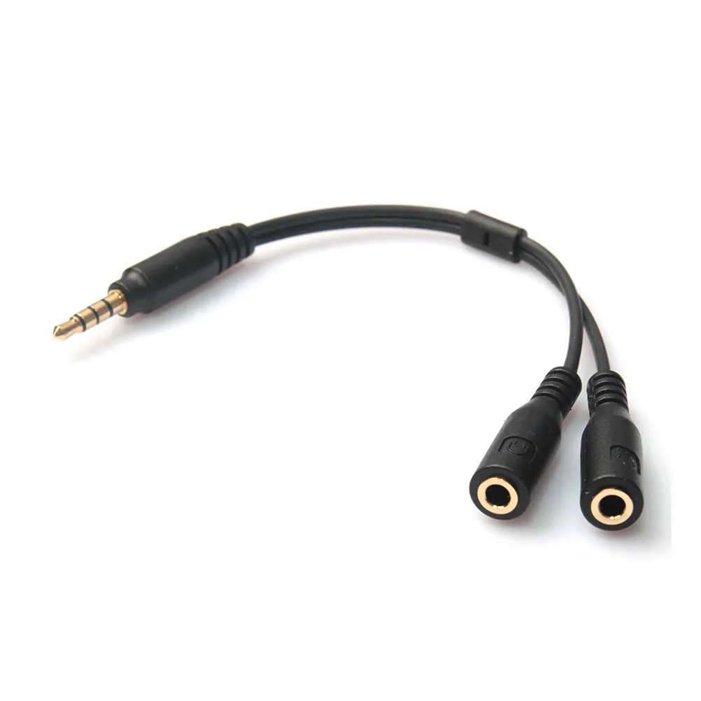 

3.5mm Stereo Audio Male to Dual Female Headphone Mic Splitter Adapter Cable for Laptop Pc Mic Input Audio Output Y Splitter