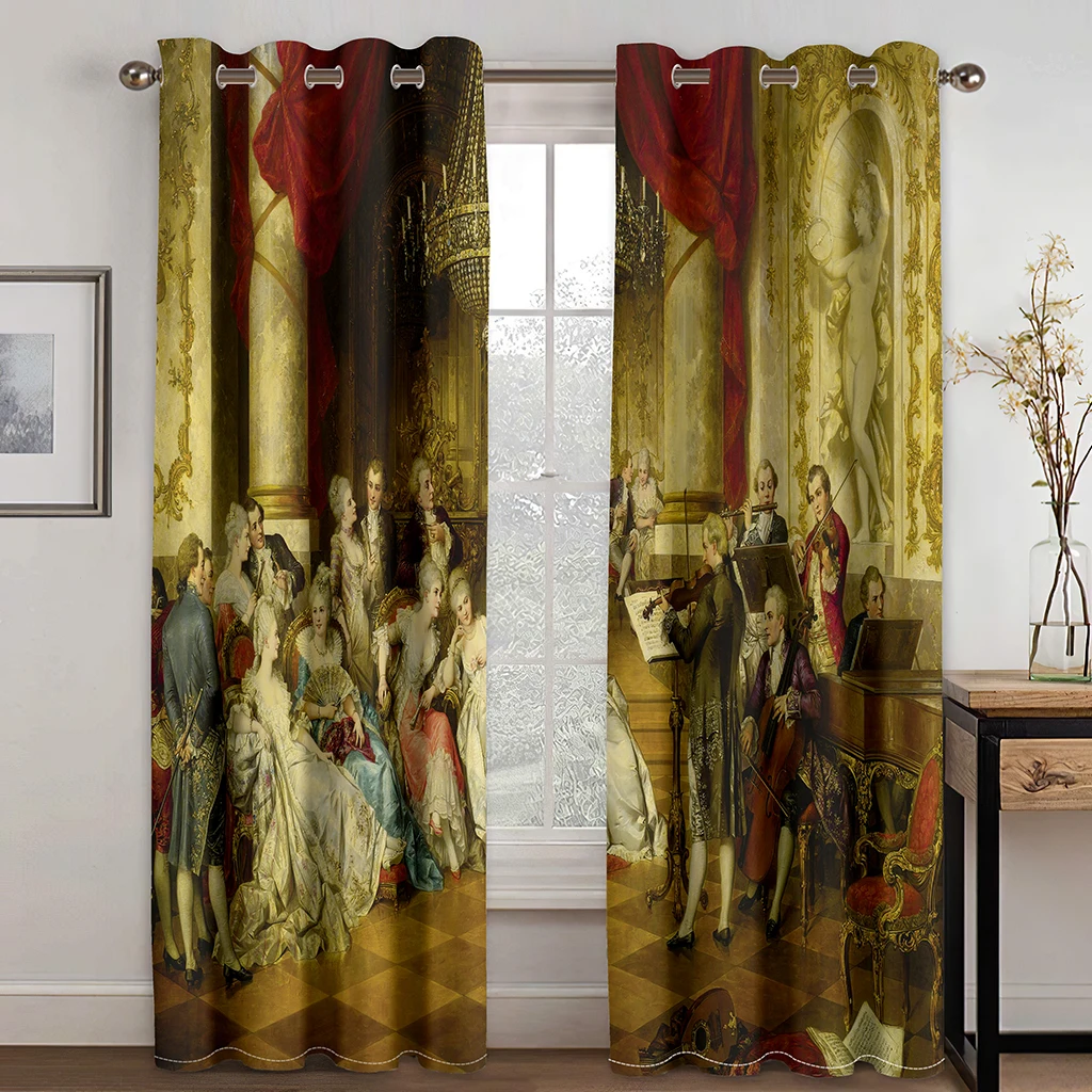 Luxury 3D Window Curtain For Living Room europe angel curtains 3D Blackout Curtains Living Room Bedroom Hotel Window