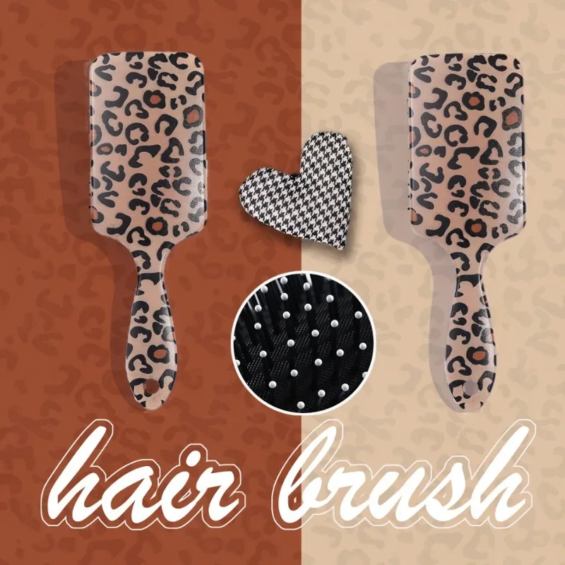 

1 Piece Fashion of Leopard Print Print Comb with Air Cushion Square Comb, Anti-Static Hair Brush, Suitable for All Hair Types