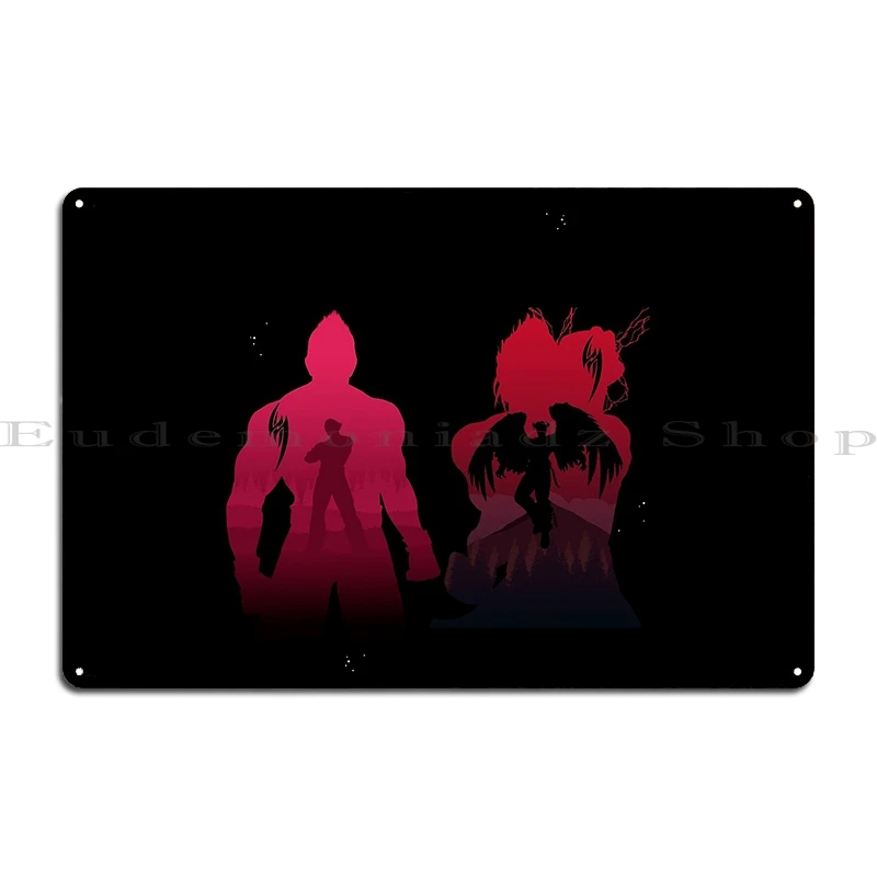 Tekken Characters Silhouette Metal Sign Wall Decor Wall Plaque Home Custom Kitchen Tin Sign Poster