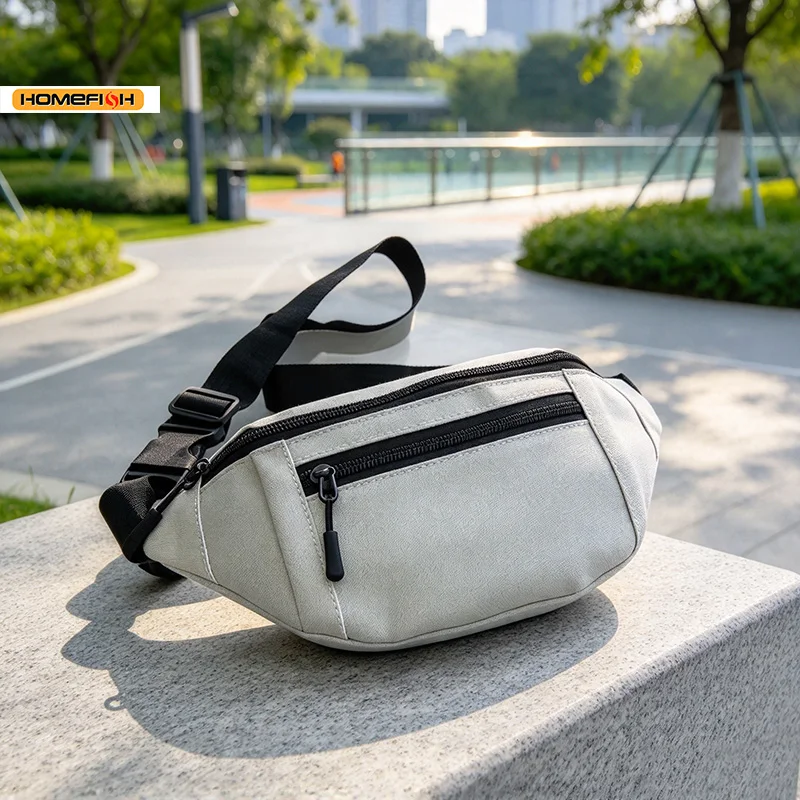HOMEFISH Large Water Resistant Fanny Pack, Hands-Free Casual Crossbody Waist Phone Bag for Running Workout Festival Travel Daily