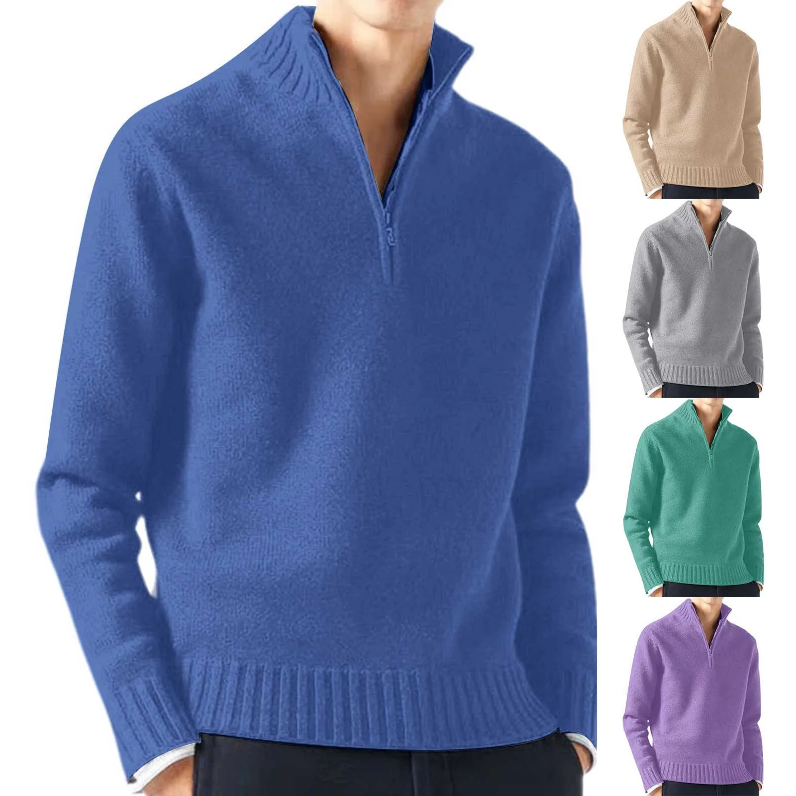 Autumn Winter Men Turtlenecks Sweaters Knitwear Pullovers Solid Color Long Sleeved Sweater Male Casual Daily Warm Sweater Coats