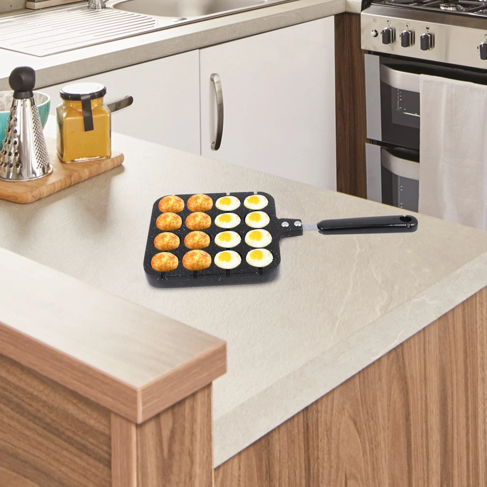 

Aluminum Alloy Baking Tray Non stick Kitchen Pan Square Sheet Easy Clean Mold Egg Fishballs