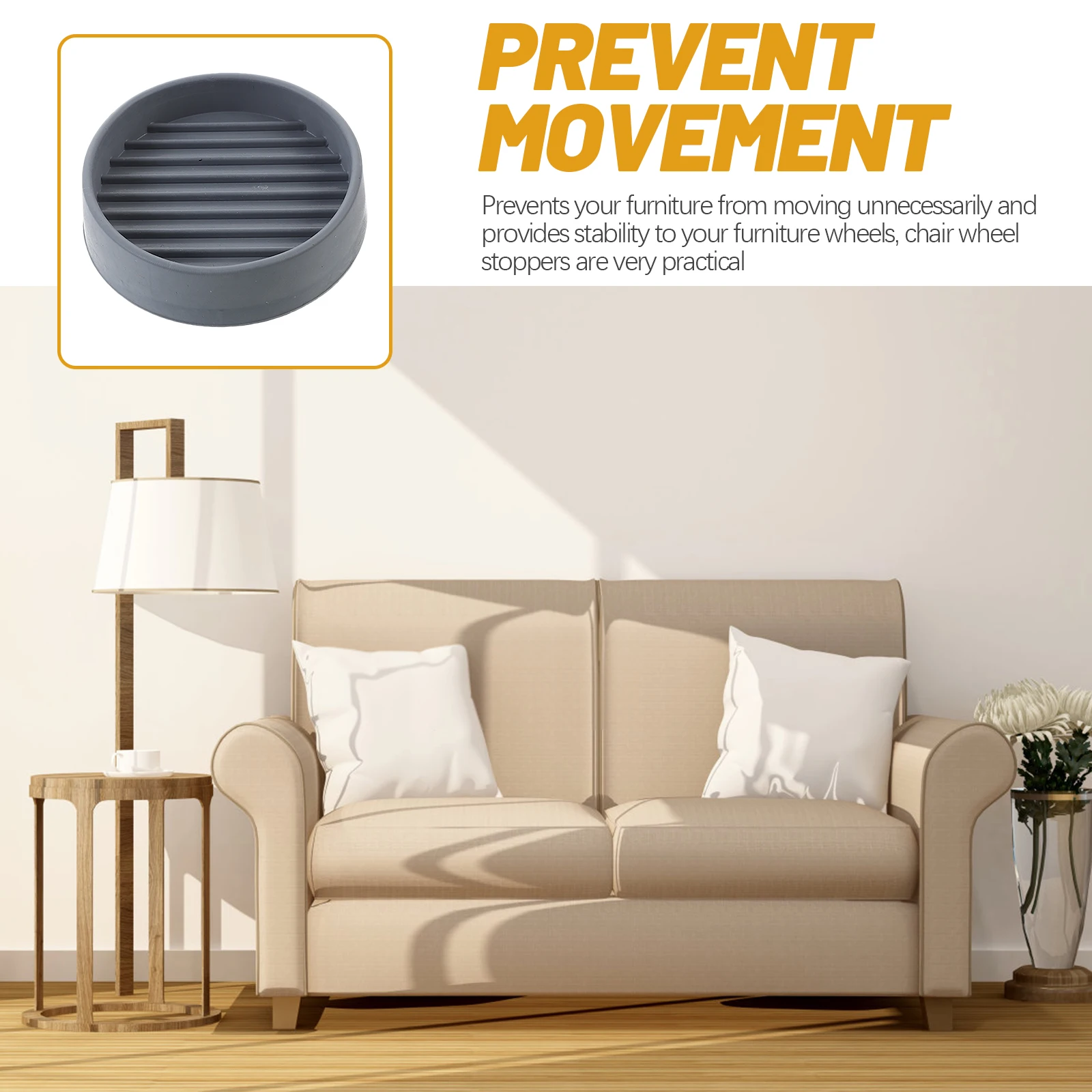 

12Pcs Furniture Caster Cups Rubber Wheel Stoppers for Hardwood Floors Prevent Unnecessary Movement Caster Cups