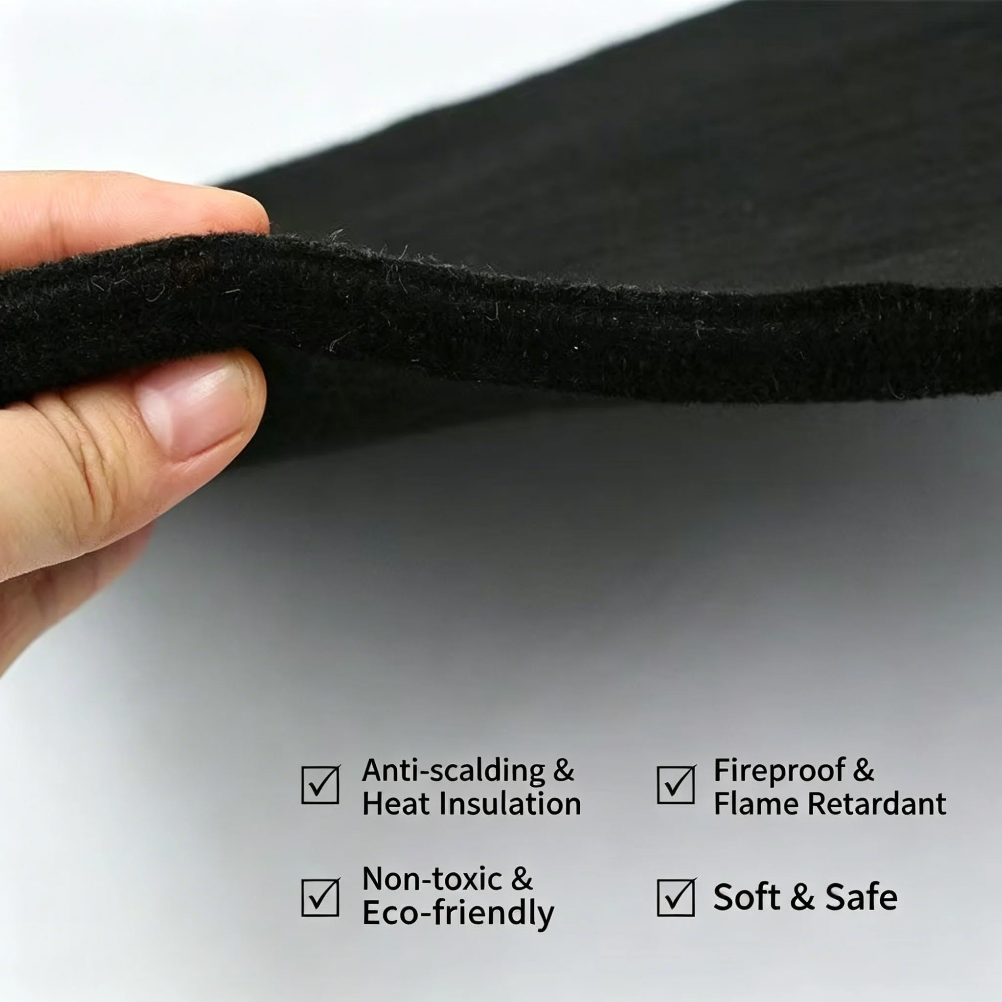 Picture 5: Black Fireproof Welding Blanket High Temperature Insulation Pad Durable Fire Resistant Mat for Welding,Camping Appliance Repa