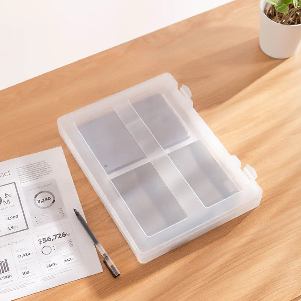 

Transparent Portable A4 File Box with Buckle Lock Heavy-Duty PP Material for Documents Magazines Photos Invoices Bills