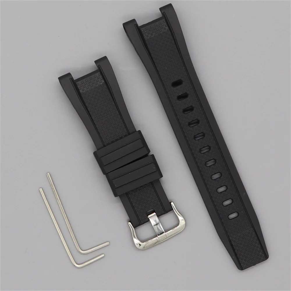 Rubber watch band for Casio GST-W120L S130L S310 B100 GST-W100G silicone watch band accessories 26-14mm