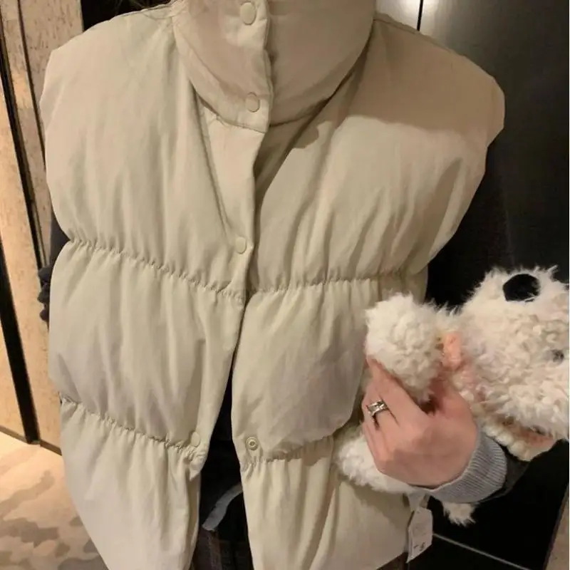 女性ダウンベスト 90% ダックダウンノースリーブジャケットスタンドカラー韓国冬のファッションアウターウェア chaquetas para mujer VT-348