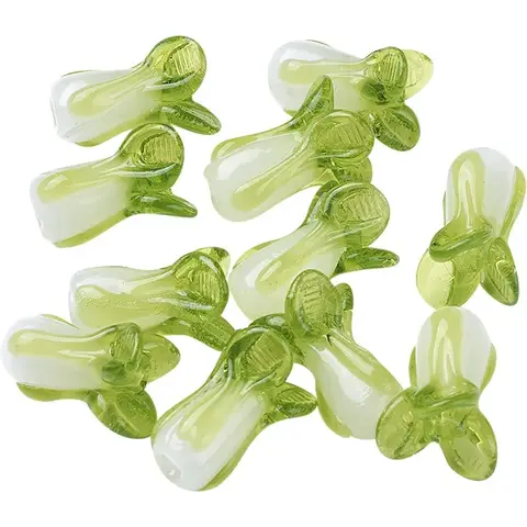 10 Pcs 중국어 양배추 구슬 수제 Lampwork 구슬 DIY 팔찌 목걸이 쥬얼리에 대 한 야채 느슨한 구슬 밝은 녹색 만들기