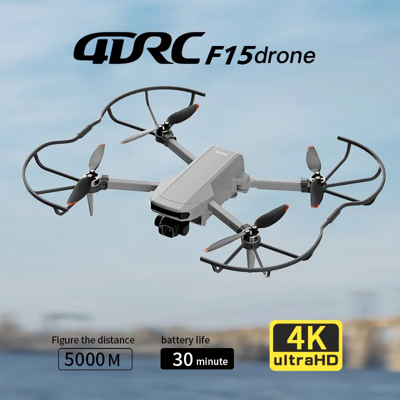 

Новый F15 RC Drone 4K Профессиональный GPS 3 км FPV Дроны с камерой HD EIS 3-осевой карданный БПЛА 5,5-дюймовый сенсорный экран Вертолет Дрон