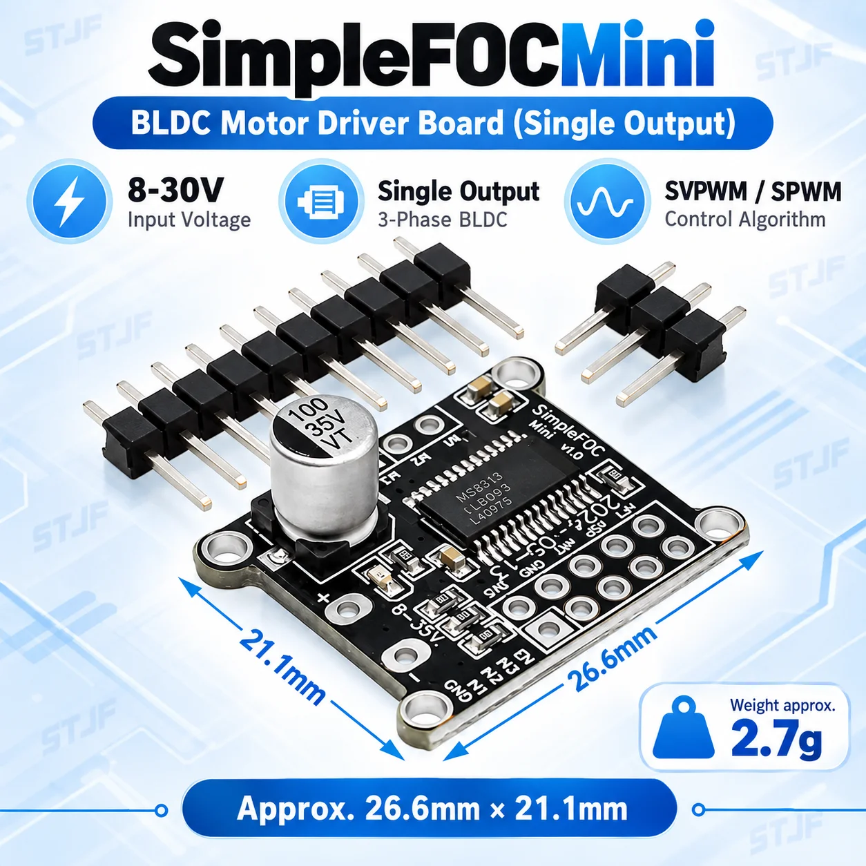 1PCS/lot  SimpleFOCMini DC brushless motor drive board FOC control driver SVPWM control algorithm