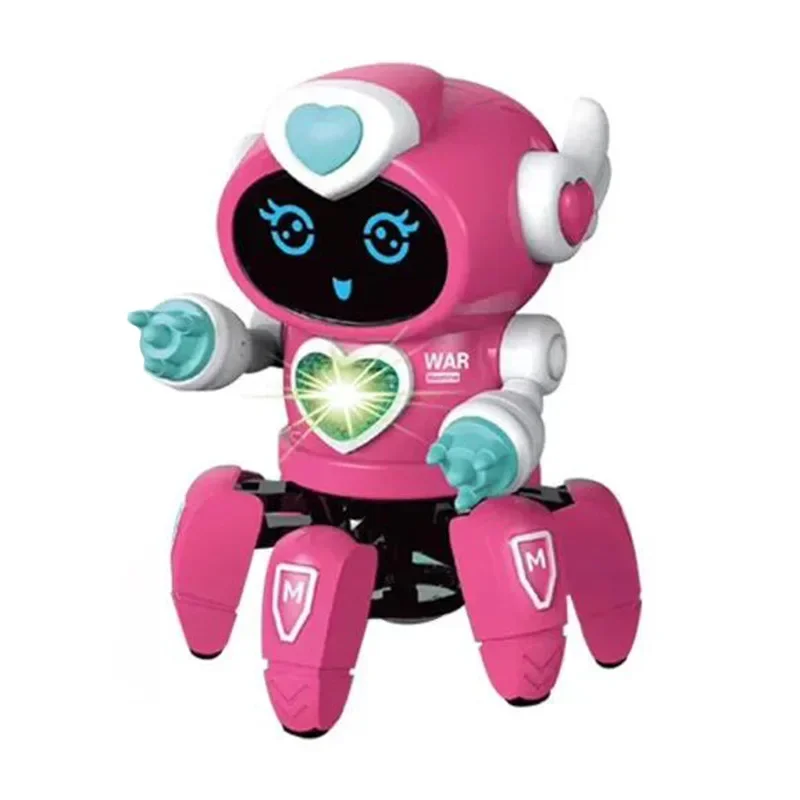 Jouets robots de danse rotatifs pour enfants, musique LED, pieuvre à 6 griffes, jouets de marche électroniques légers pour garçons et filles, cadeaux d'anniversaire et de Noël