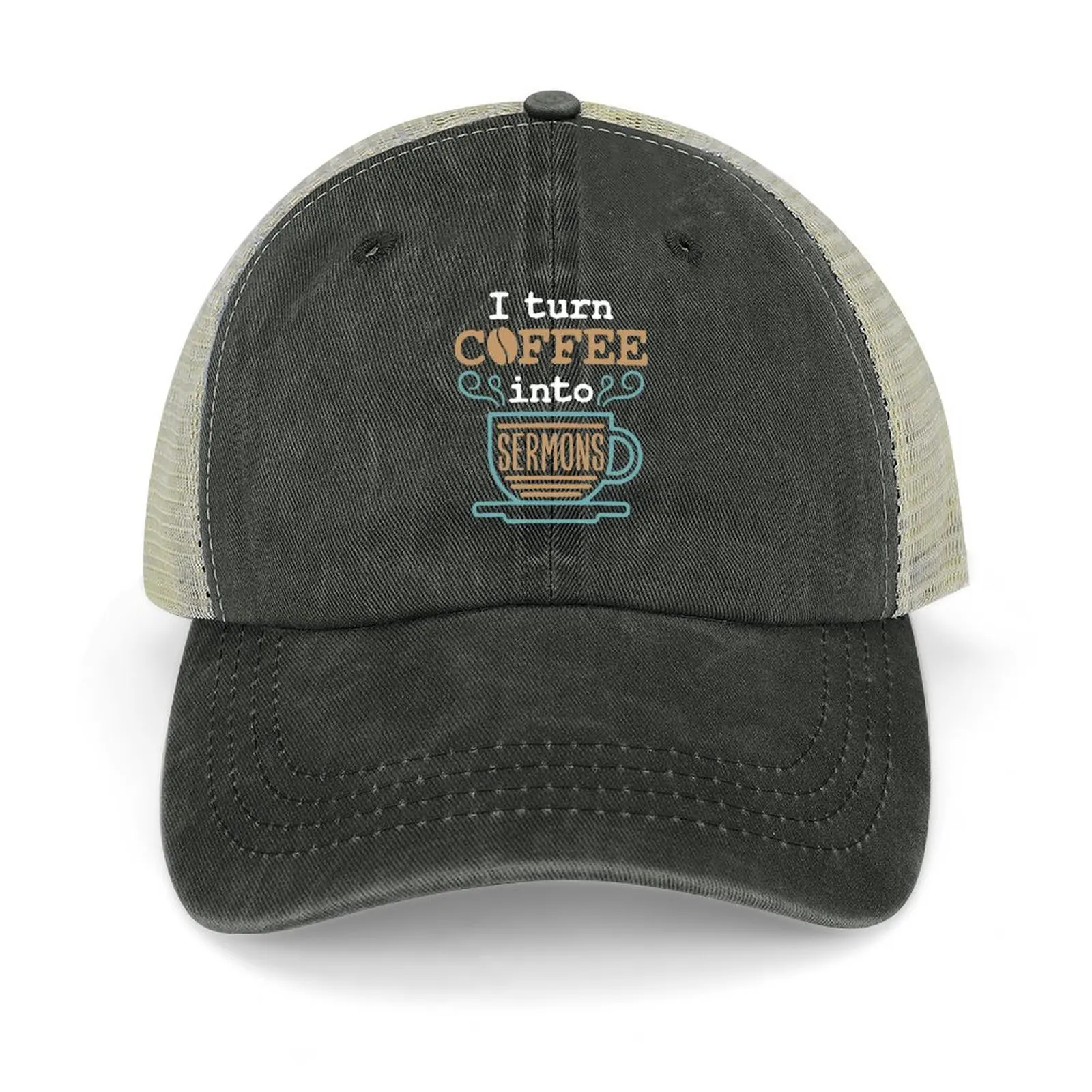 

Pastor Preacher Minister I Turn Coffee Into Sermons Baseball Cap Rugby Luxury Cap Sports Cap Woman Men's