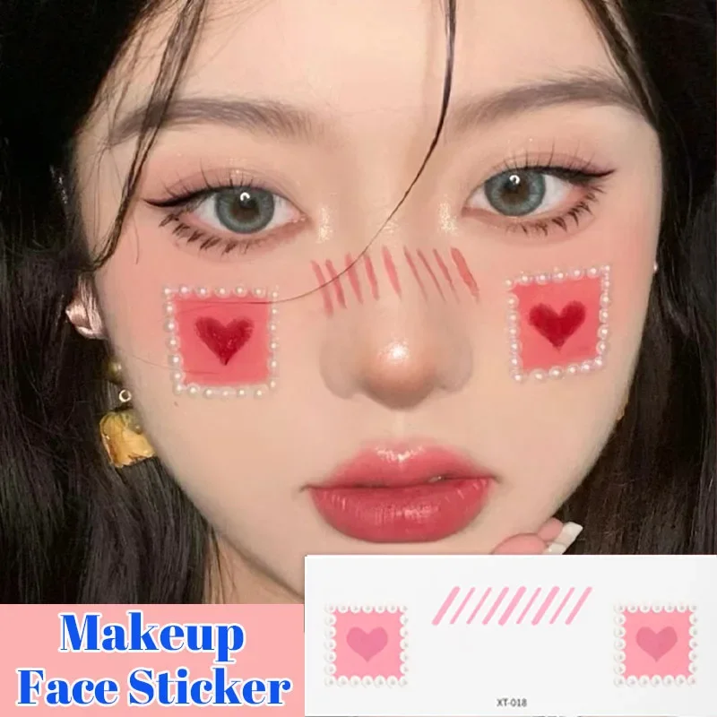 Cute Love Bow Temporary Face Stickers Disposable Lasting Tattoo Sticker Love Sweet Waterproof Korean Makeup Decorative Stickers