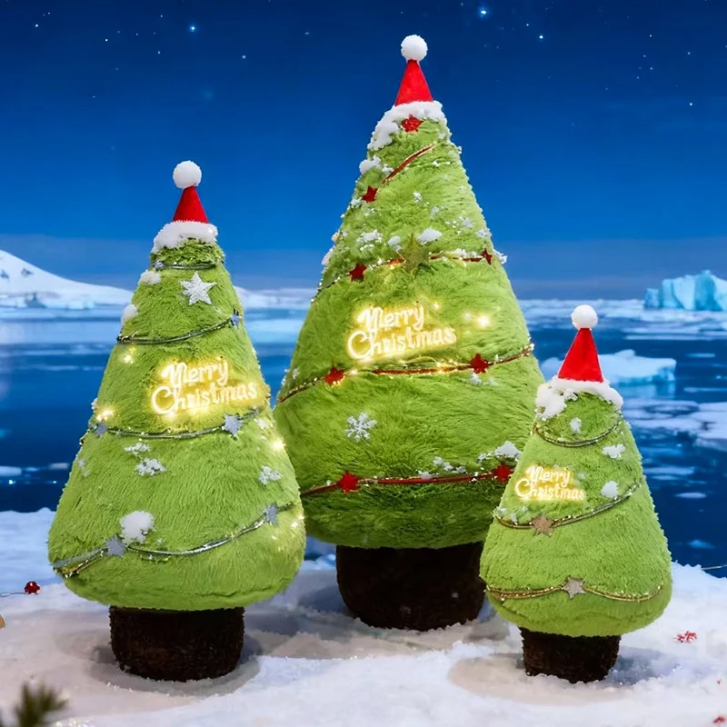 

20/30/55CM Simulation Christmas Tree Plush Toys Cute Tree Pillow Doll Xmas Home Decoration Gifts