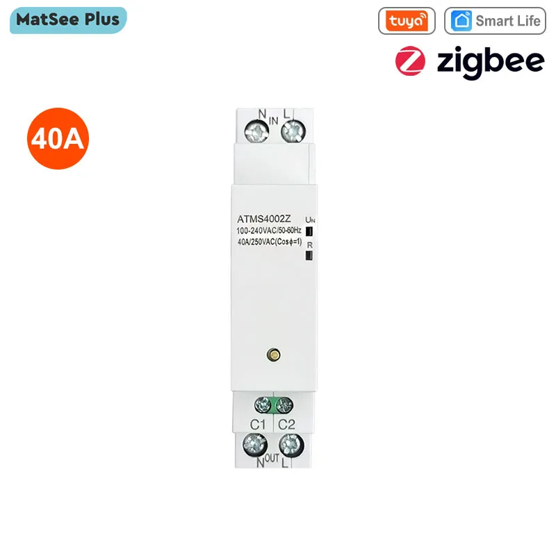 Tuya Smart Life ZigBee Timer Switch 40A Din Rail 1P KWh Meter with Energy Monitor  App Remote Control Support Alexa Google Home