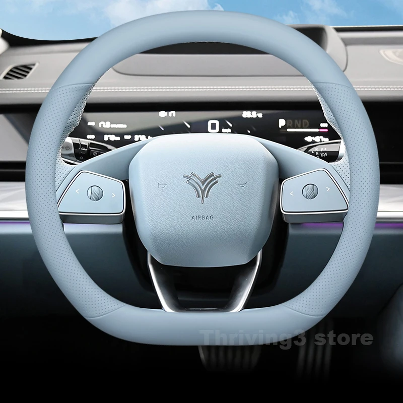 

Leather Car Steering Wheel Cover For ALL NEW NETA V 2024 2025 Double D-Type Non-slip Auto Steering Wheel NETA S 2025 Accessories