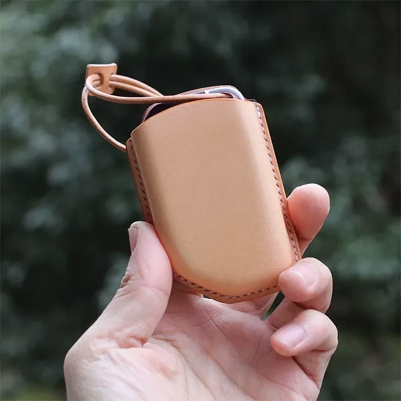 for Hjkl Handmade Vegetable Tanned Leather Key Bag Case for Jeep Wrangler JL New Design Key Holder Cover