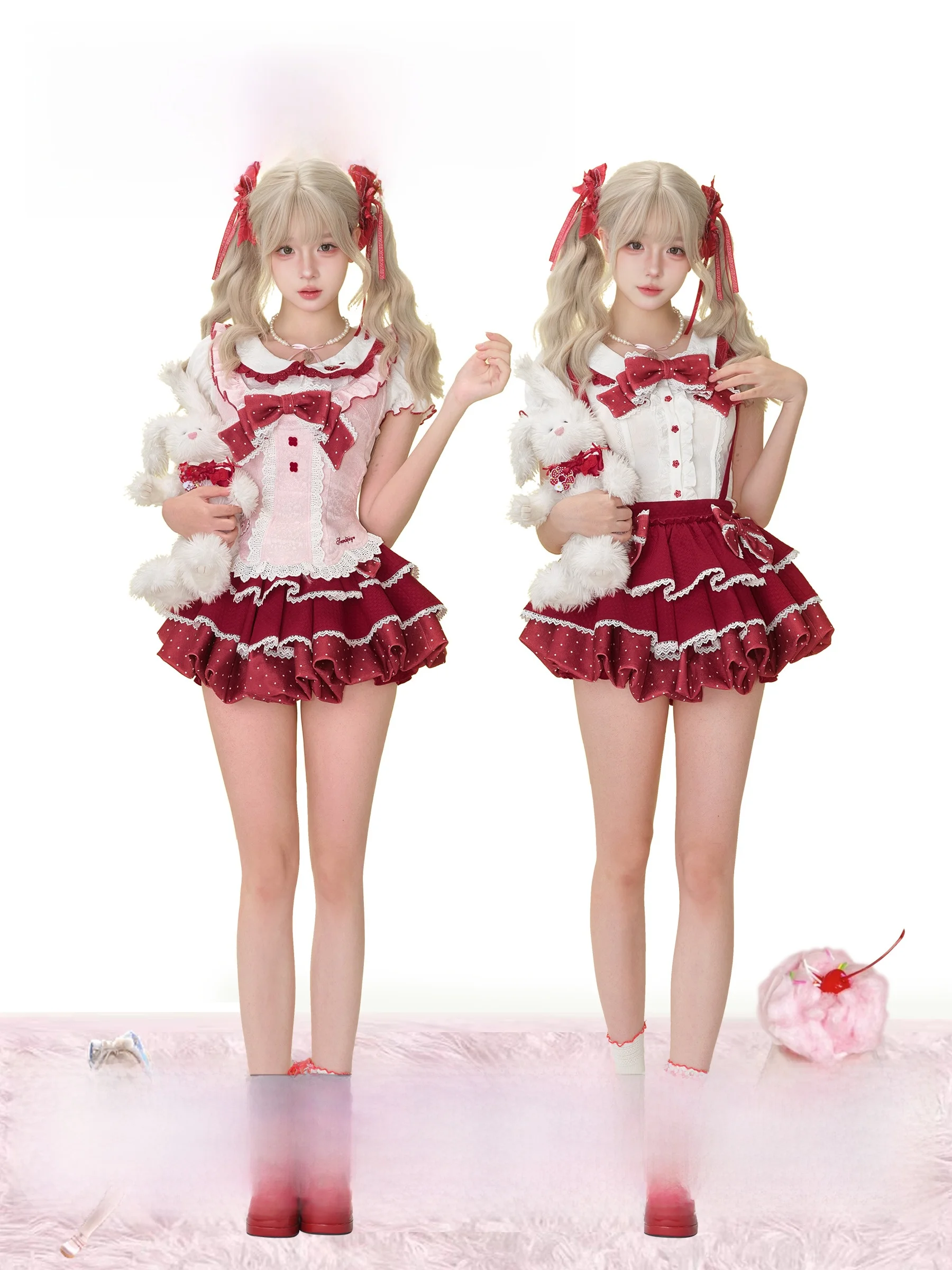 

Комплект летней одежды ort Sve Stberry Mousse, нагрудник в горошек, комбинезон Princ Sle на пуговицах, круглый ансамбль из двух предметов