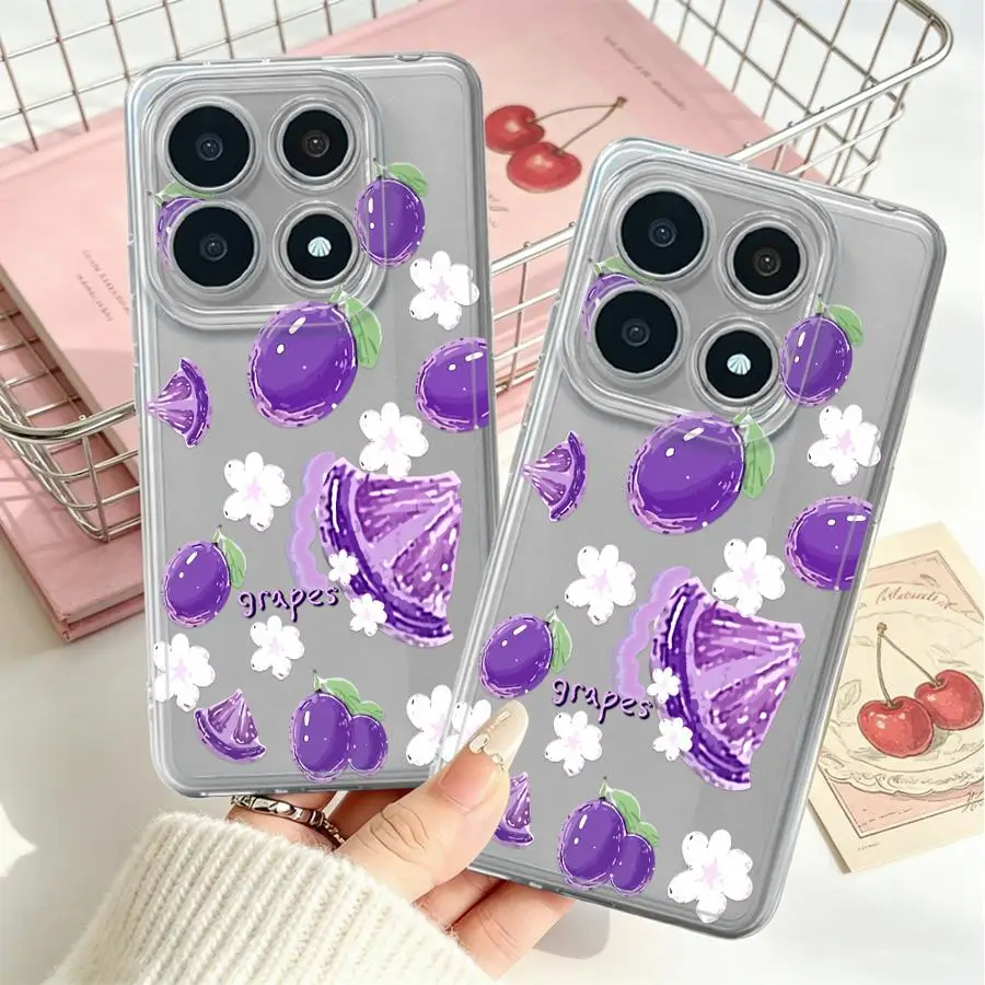 Soft Phone Cover Case for Xiaomi Poco X3 NFC X3 Pro Purple Grape