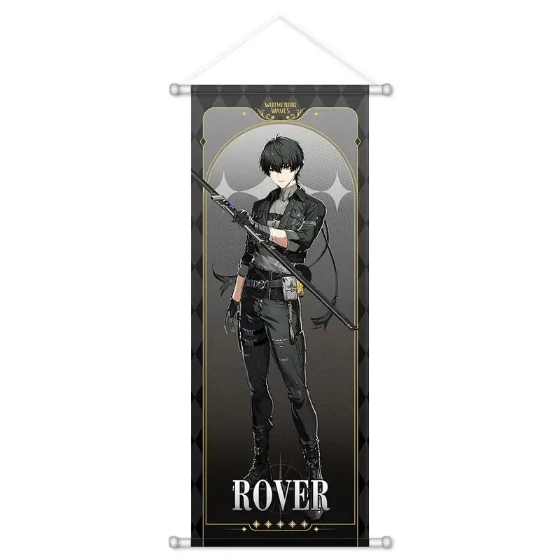 VIKAMA Dark Coat Rover Male Anime Wall Scroll Tapestry Cool Mysterious Hero Art Fabric Poster for Bedroom Gaming Room Gift