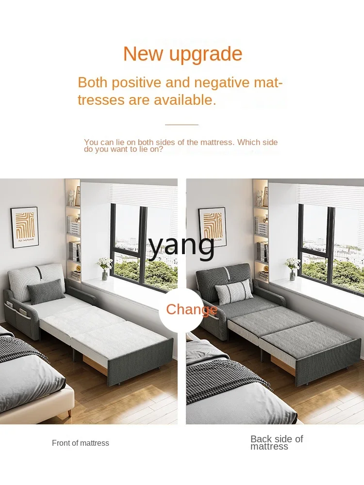 Yhl Folding Dual-Purpose Balcony Multi-Functional Small Apartment Fabric Single Bed without Armrest