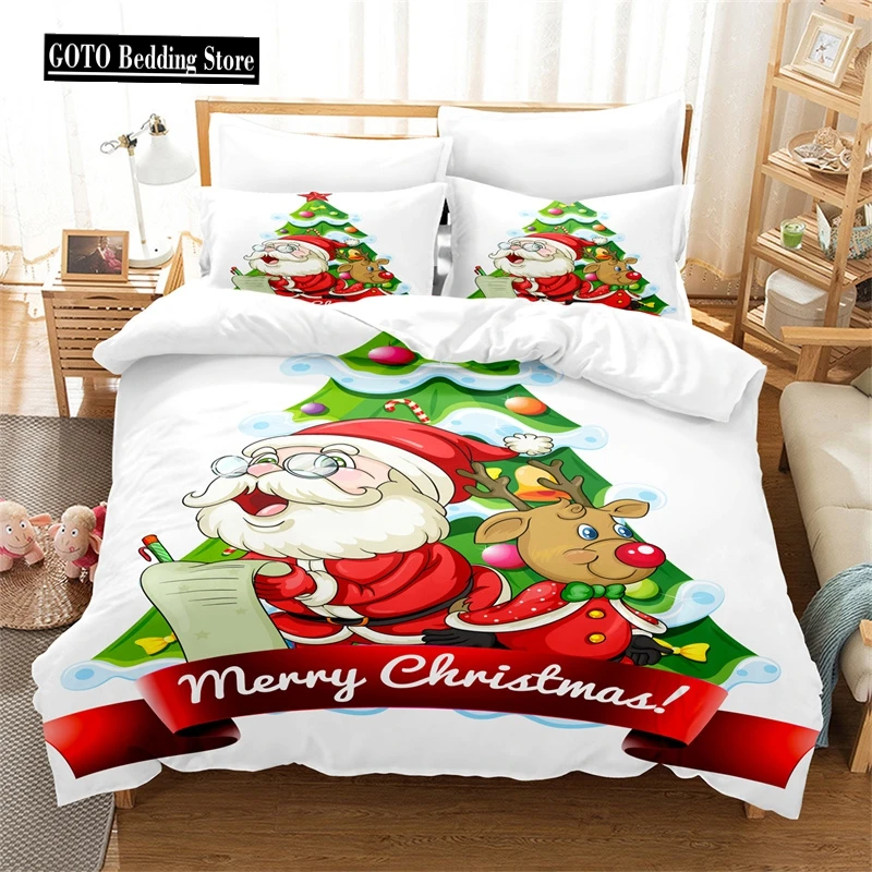 

Santa Claus Bedding Set Duvet Cover Holiday King Quilt Cover Christmas Decorative Children's Bedroom Hotel Duvet Cover Set